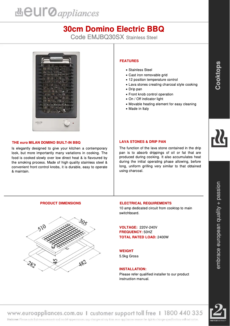 First page image of the manual for EMJBQ30SX
