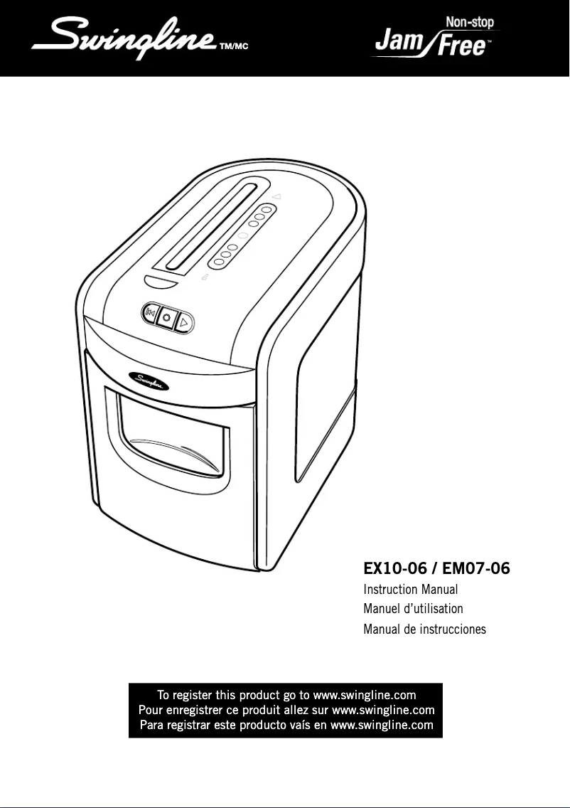 Page 1 of the manual User Manual Swingline EX10-06