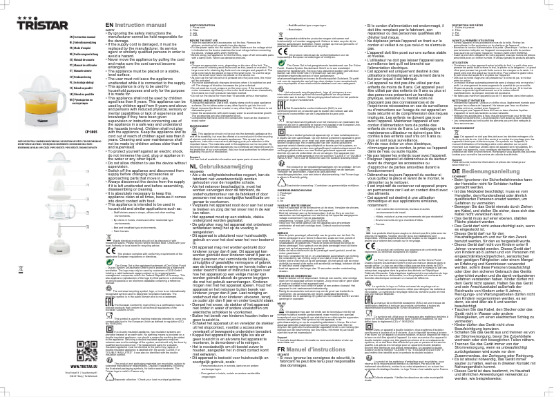 First page image of the manual for CP-3005