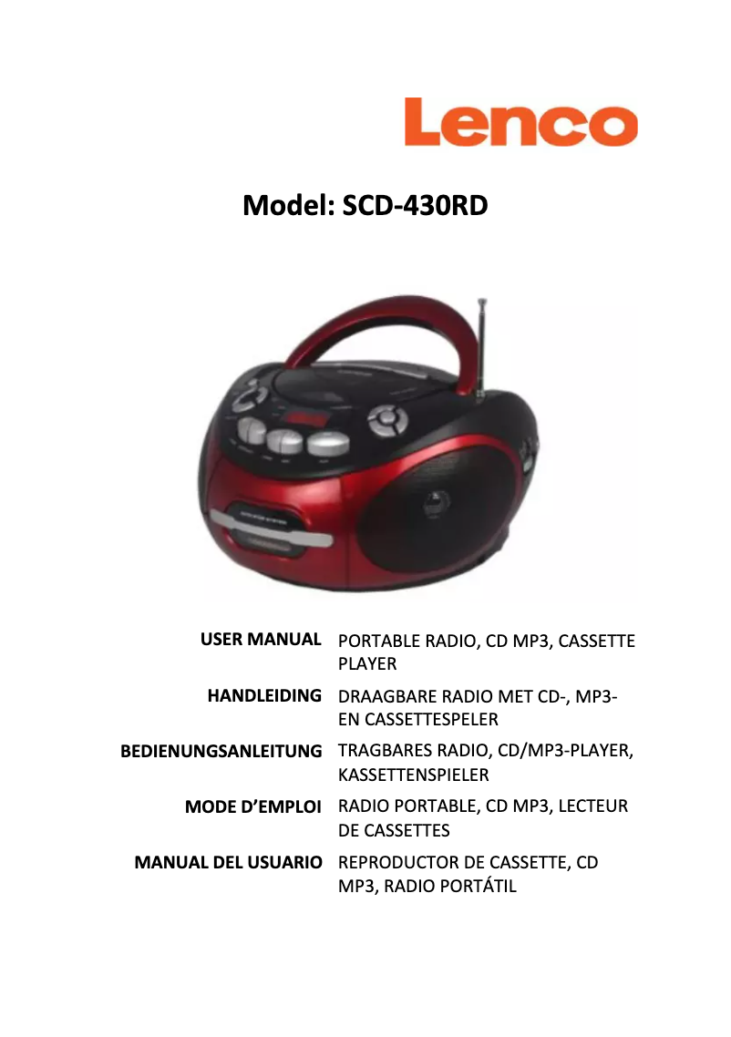 First page image of the manual for SCD-430