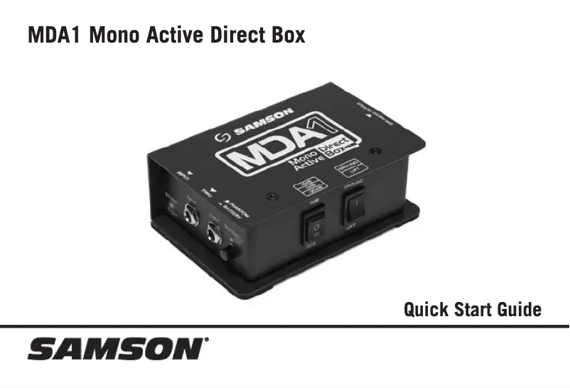 Page 1 of the manual User Manual Samson MDA1