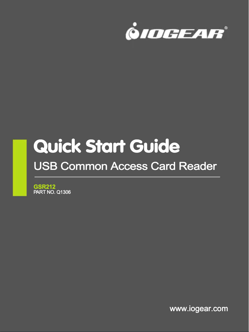 First page image of the manual for GSR212