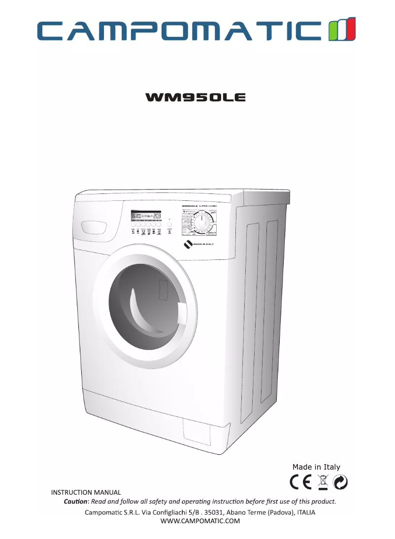 Page 1 of the manual User Manual Campomatic WM950LE