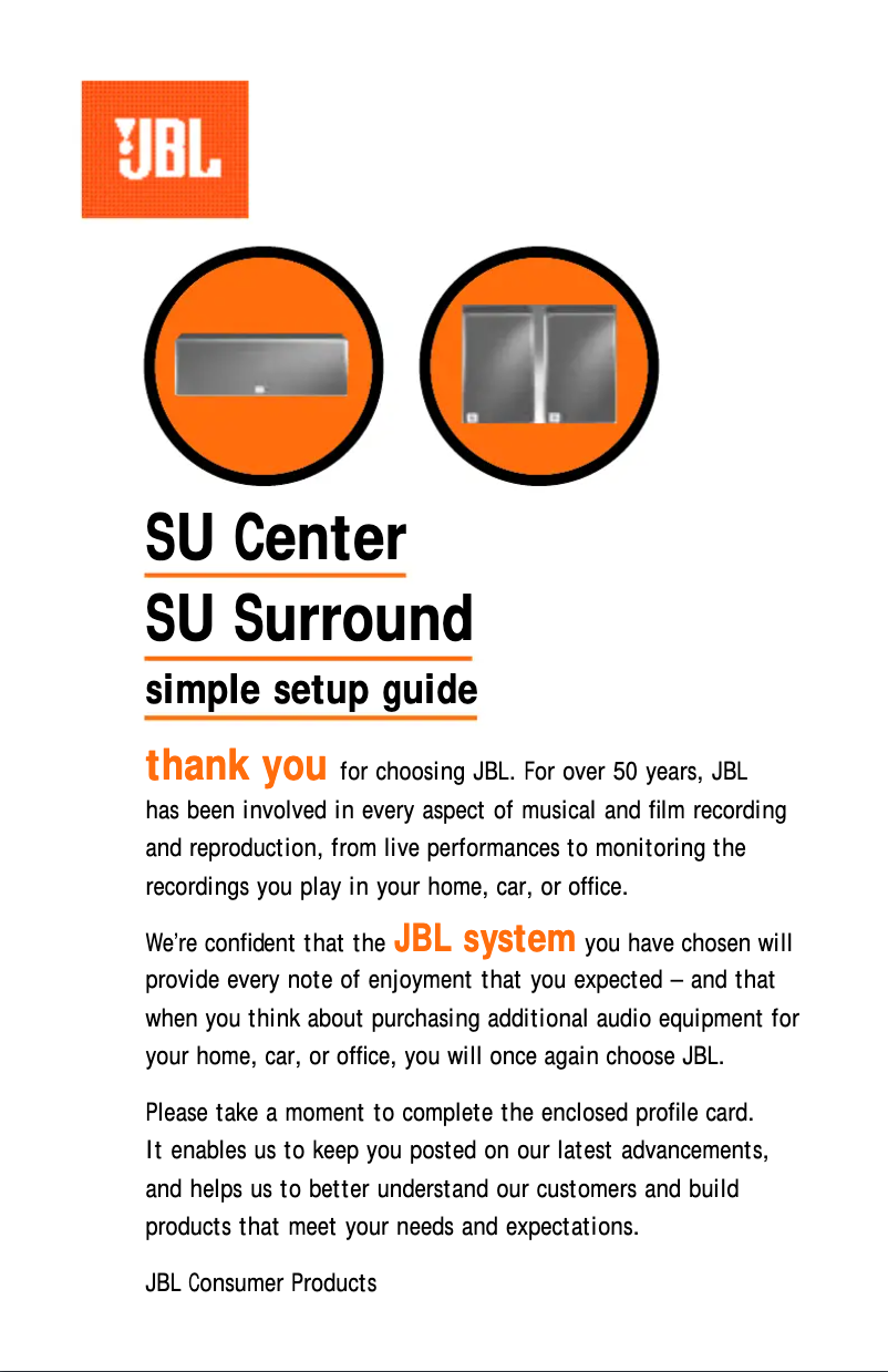 First page image of the manual for SU Center