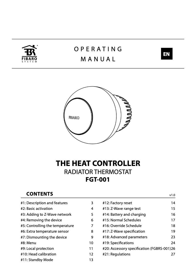 Page 1 of the manual User Manual Fibaro FGBRS-001