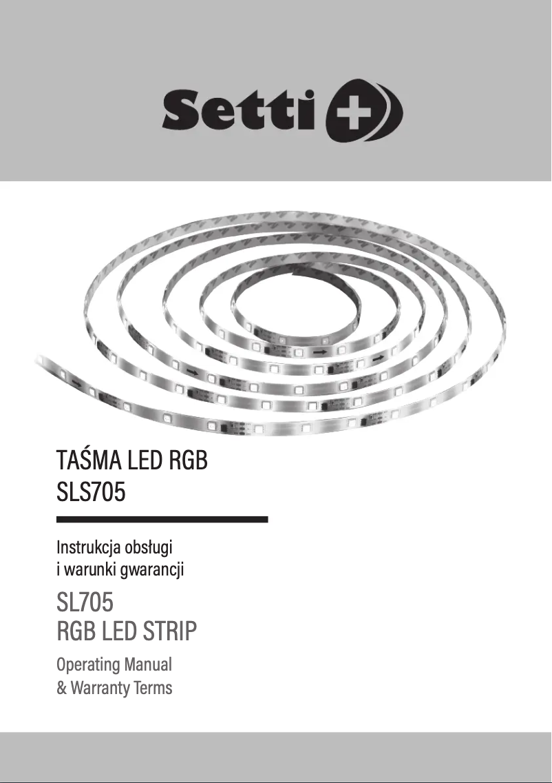 Page 1 of the manual User Manual Setti+ SLS705