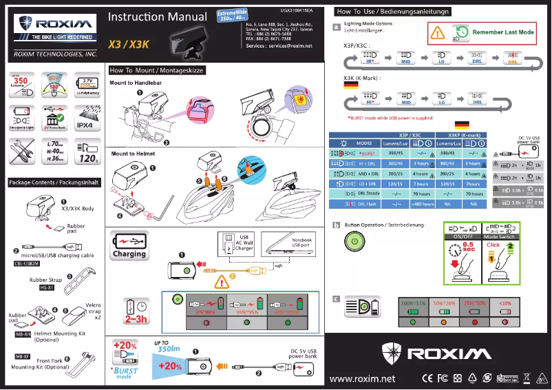 First page image of the manual for X3