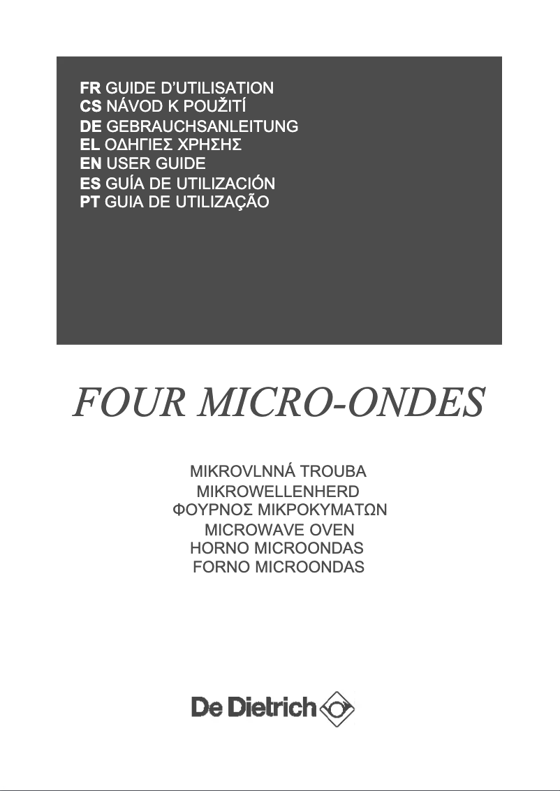 Page 1 of the manual User Manual De Dietrich DME7121X