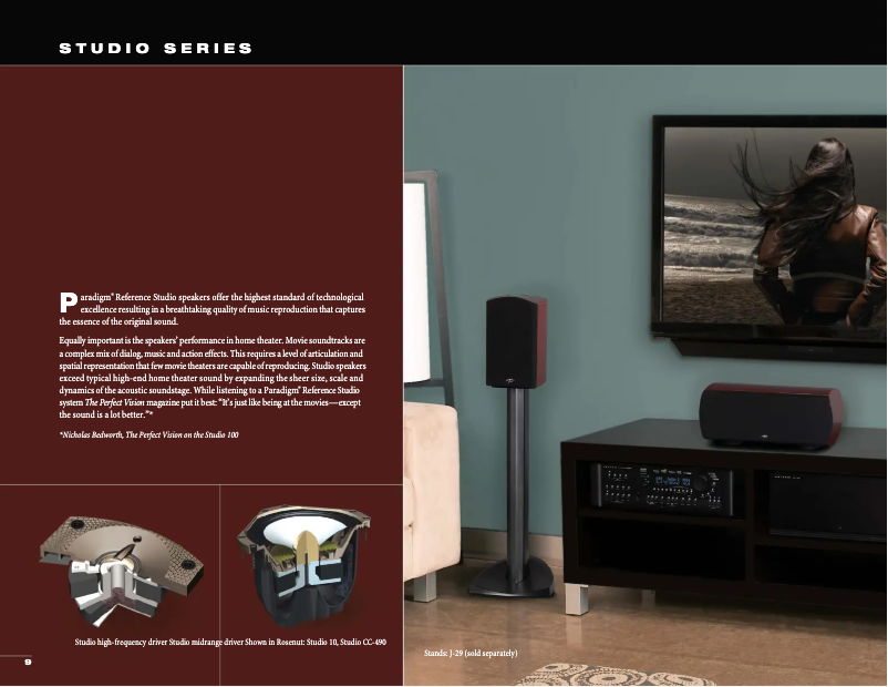 Page 1 of the manual Technical Sheet Paradigm Studio 20 v5