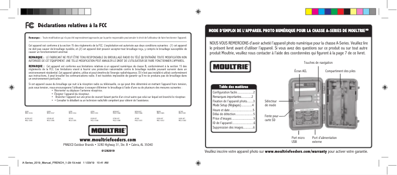Page 1 of the manual User Manual Moultrie D-700i