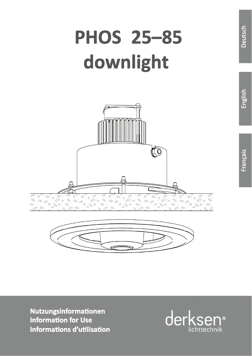 Page 1 of the manual User Manual Derksen PHOS 25 downlight