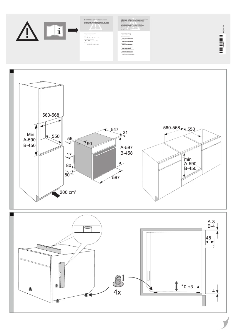 Page 1 of the manual Installation Guide Asko OM8464A