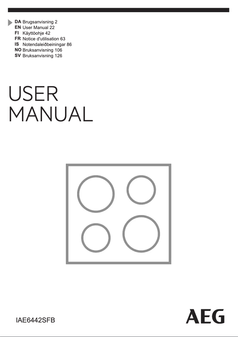 Page 1 of the manual User Manual AEG IAE6442SFB