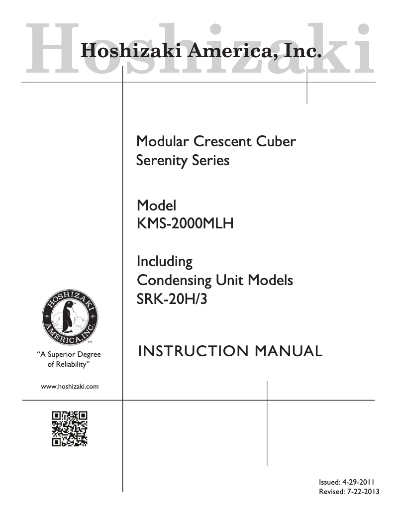 First page image of the manual for KMS-2000MLH