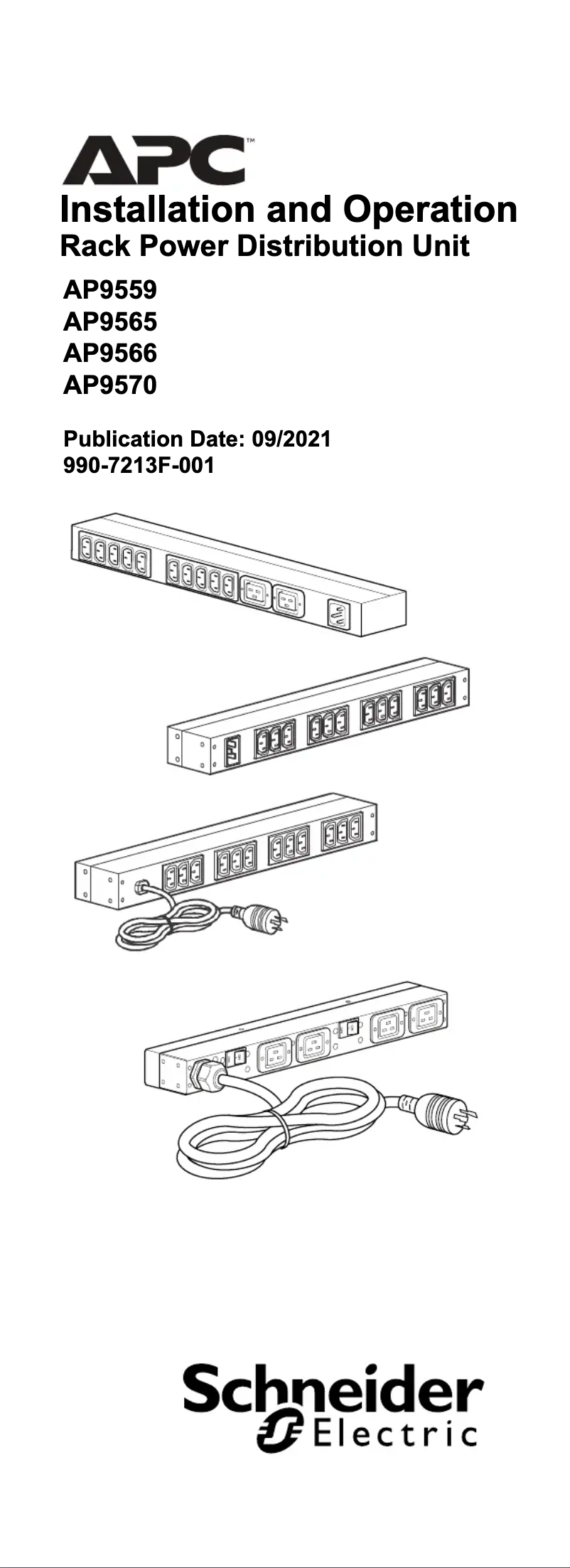 Page 1 of the manual User Manual APC AP9565