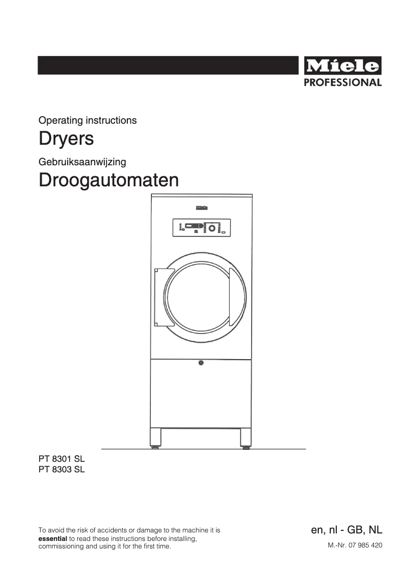 First page image of the manual for T 8301