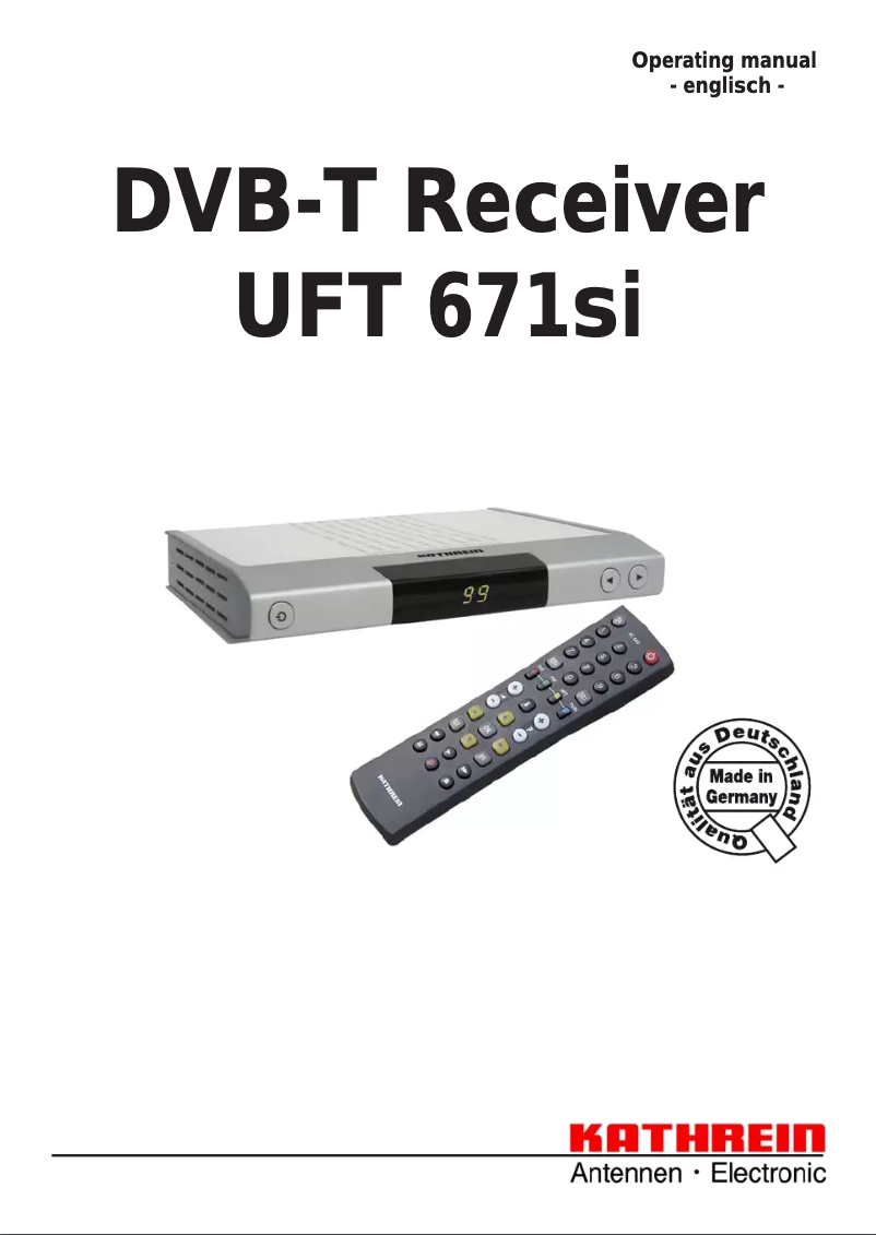 First page image of the manual for UFT 671