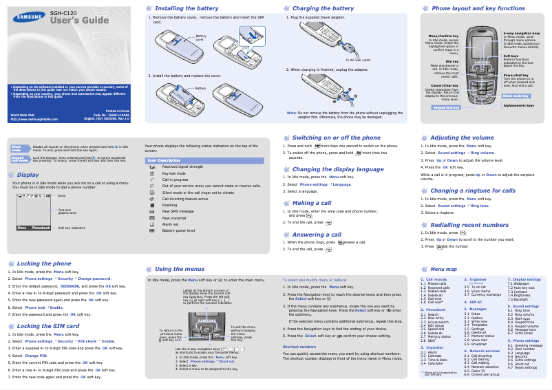 First page image of the manual for SGH-C120