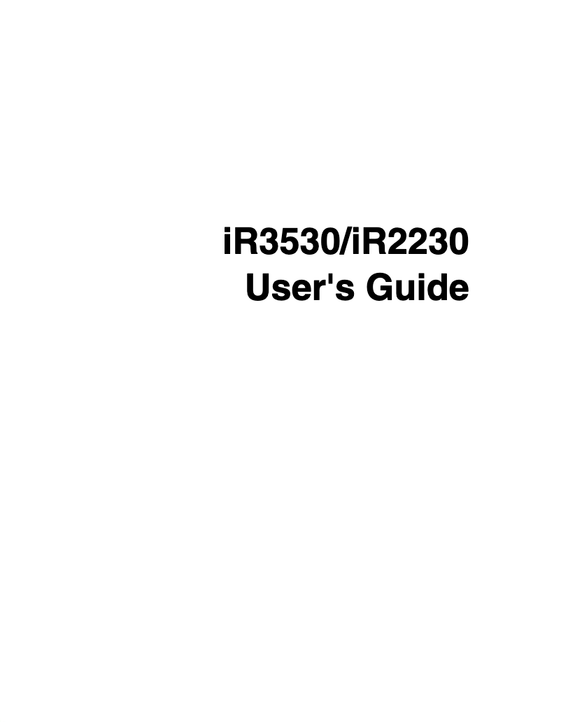 First page image of the manual for iR 2230