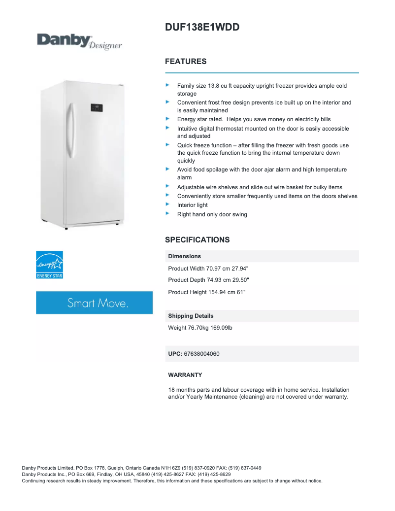 First page image of the manual for DUF138E1