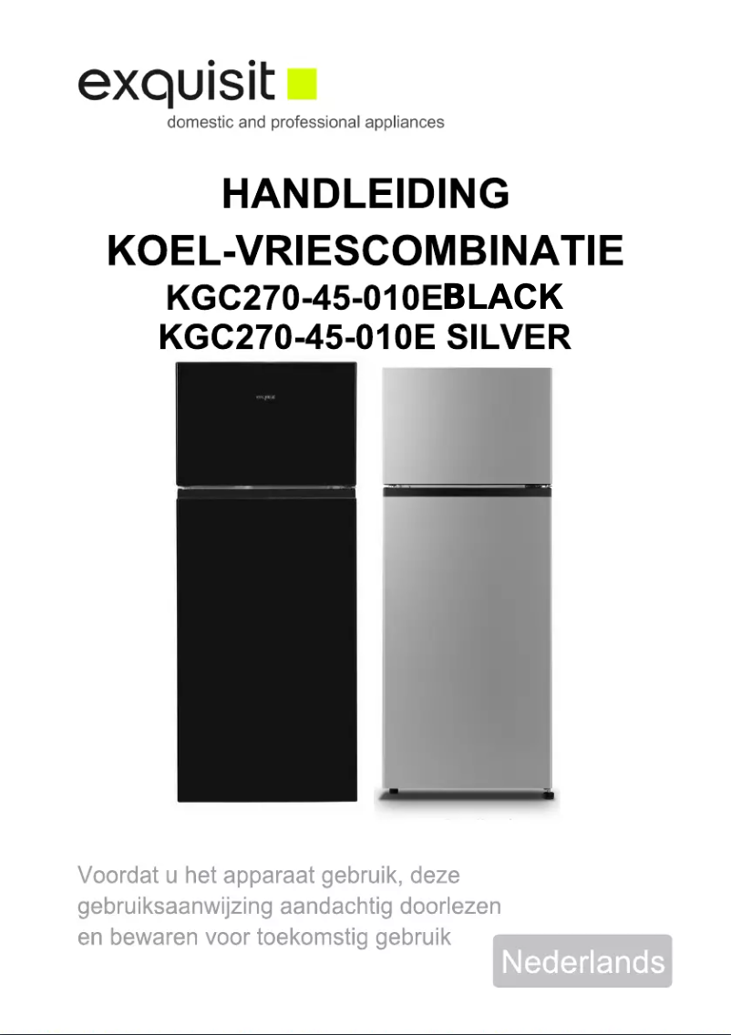 Page 1 of the manual User Manual Exquisit KGC270-45-010E