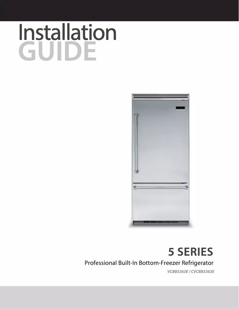 First page image of the manual for VCBB5363ERGG