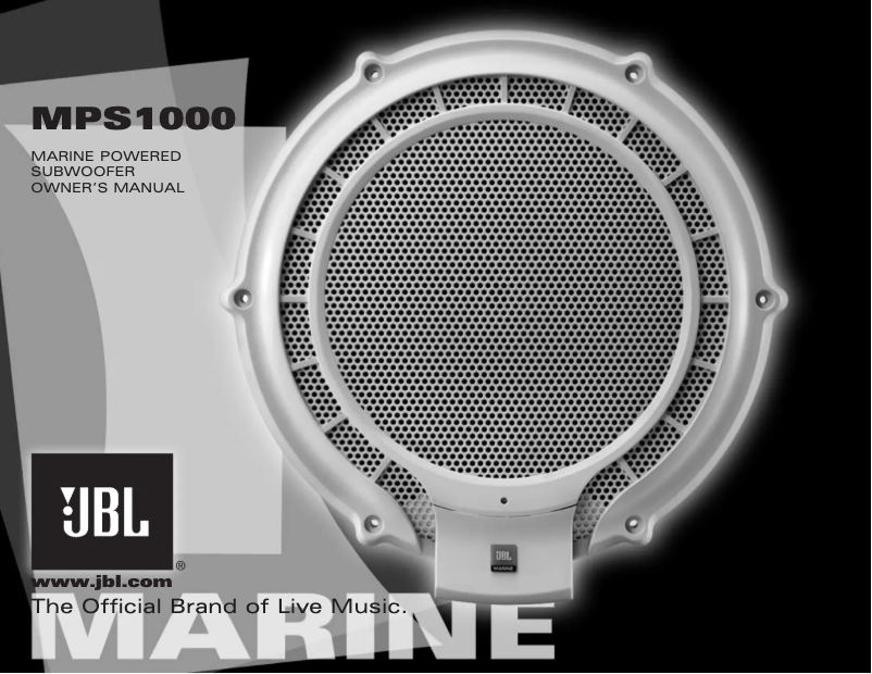 Page 1 of the manual User Manual JBL Marine MPS1000