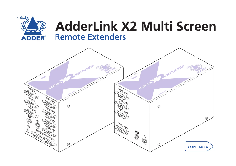 Page 1 of the manual User Manual Adder ADDERLink X2