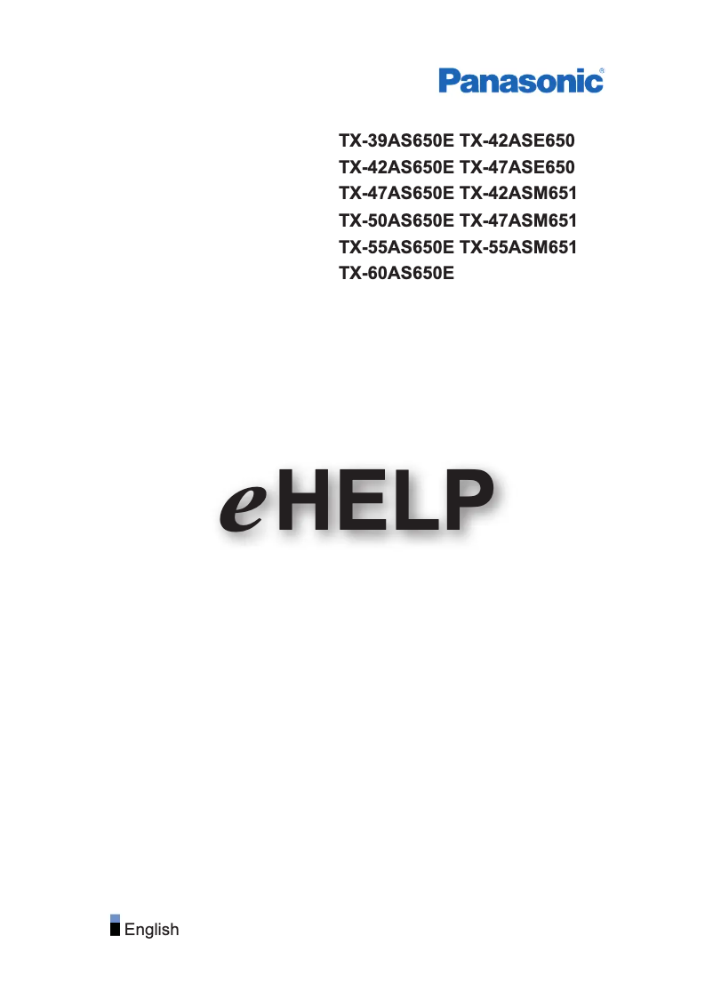 Page 1 of the manual User Manual Panasonic Viera TX-60AS650E