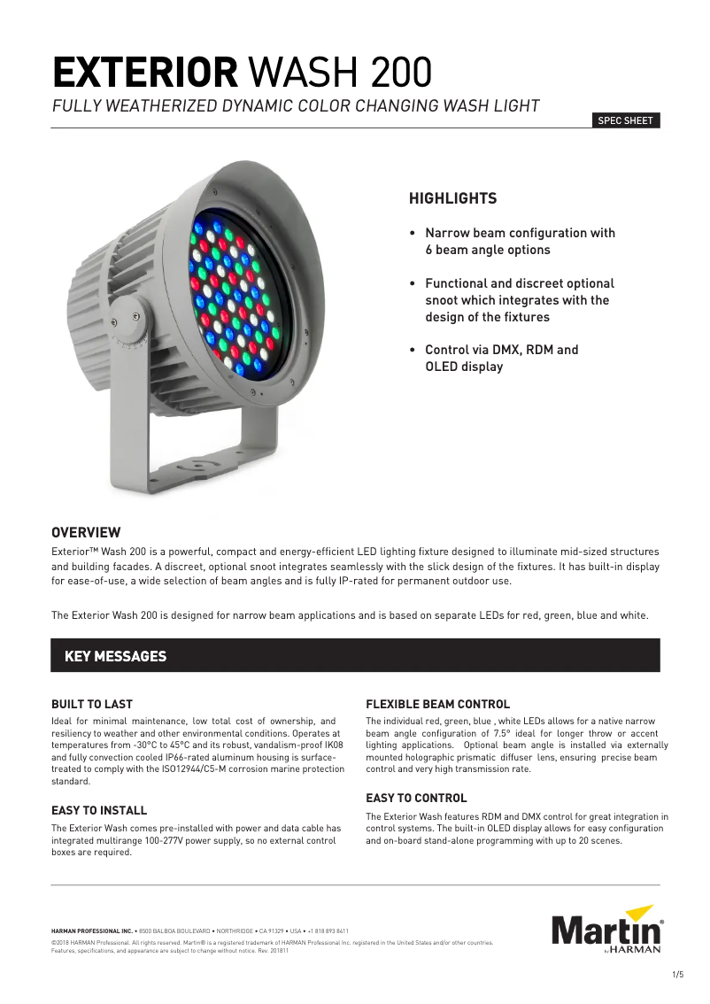First page image of the manual for Exterior Wash 200