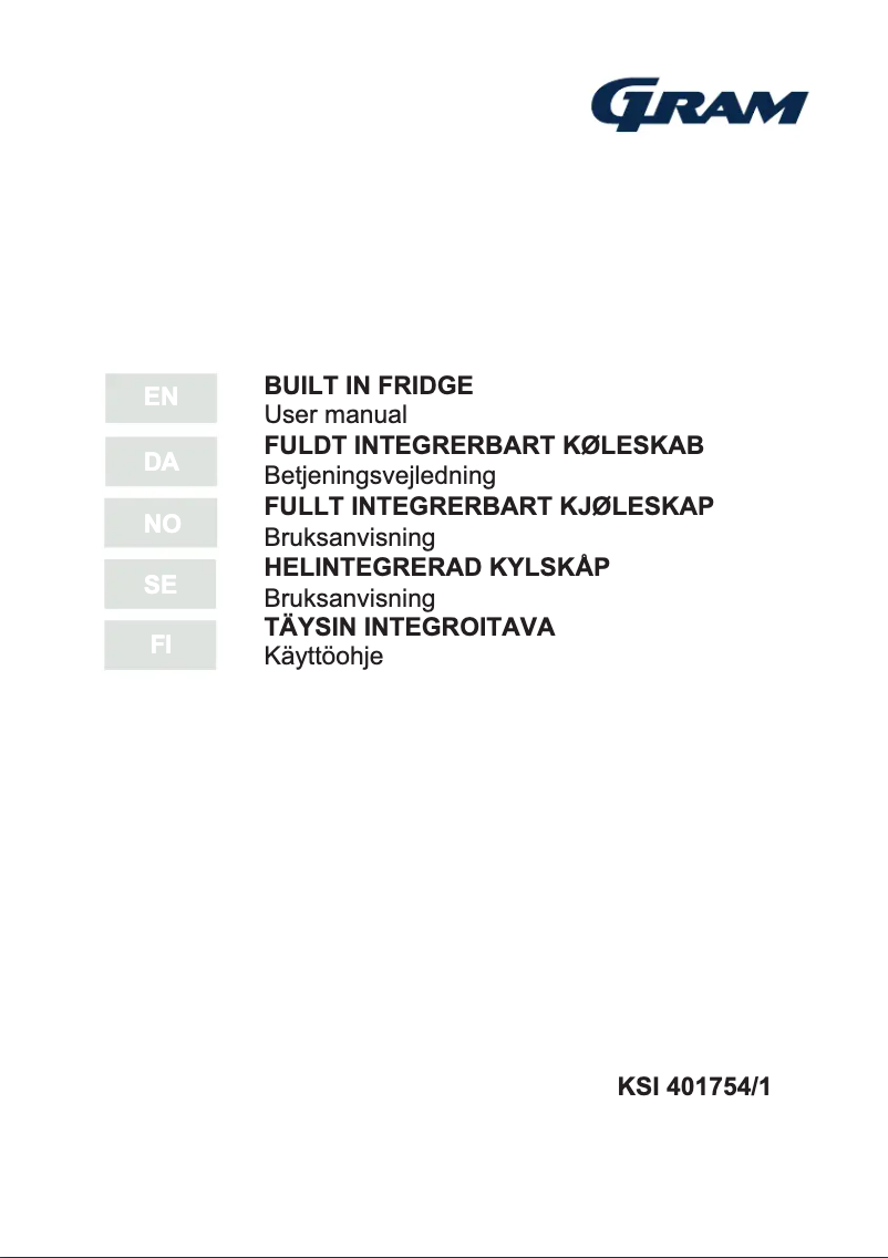 Page 1 of the manual User Manual Gram KSI 401754/1