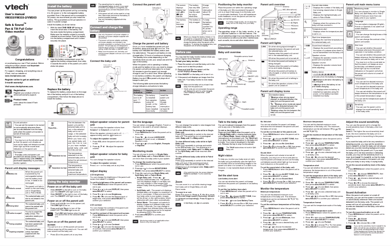 Page 1 of the manual User Manual Vtech VM303
