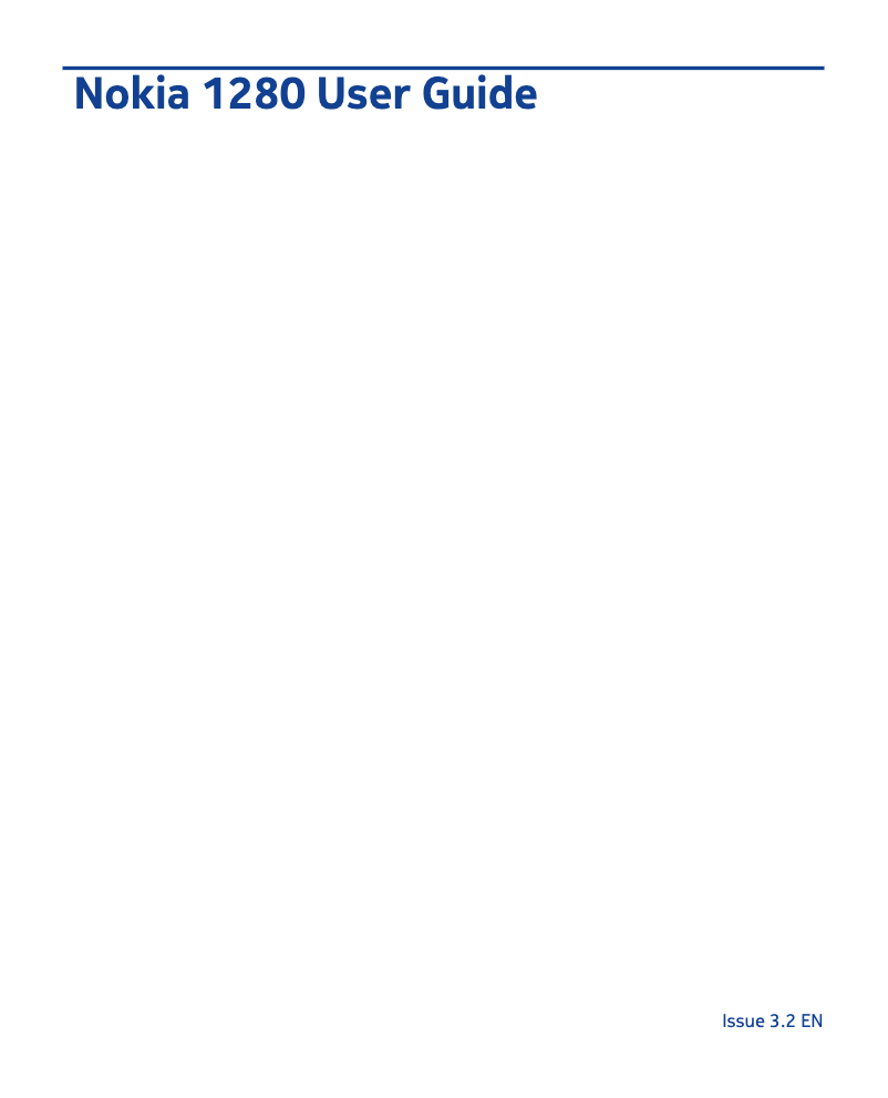 Page 1 of the manual User Manual Nokia 1280