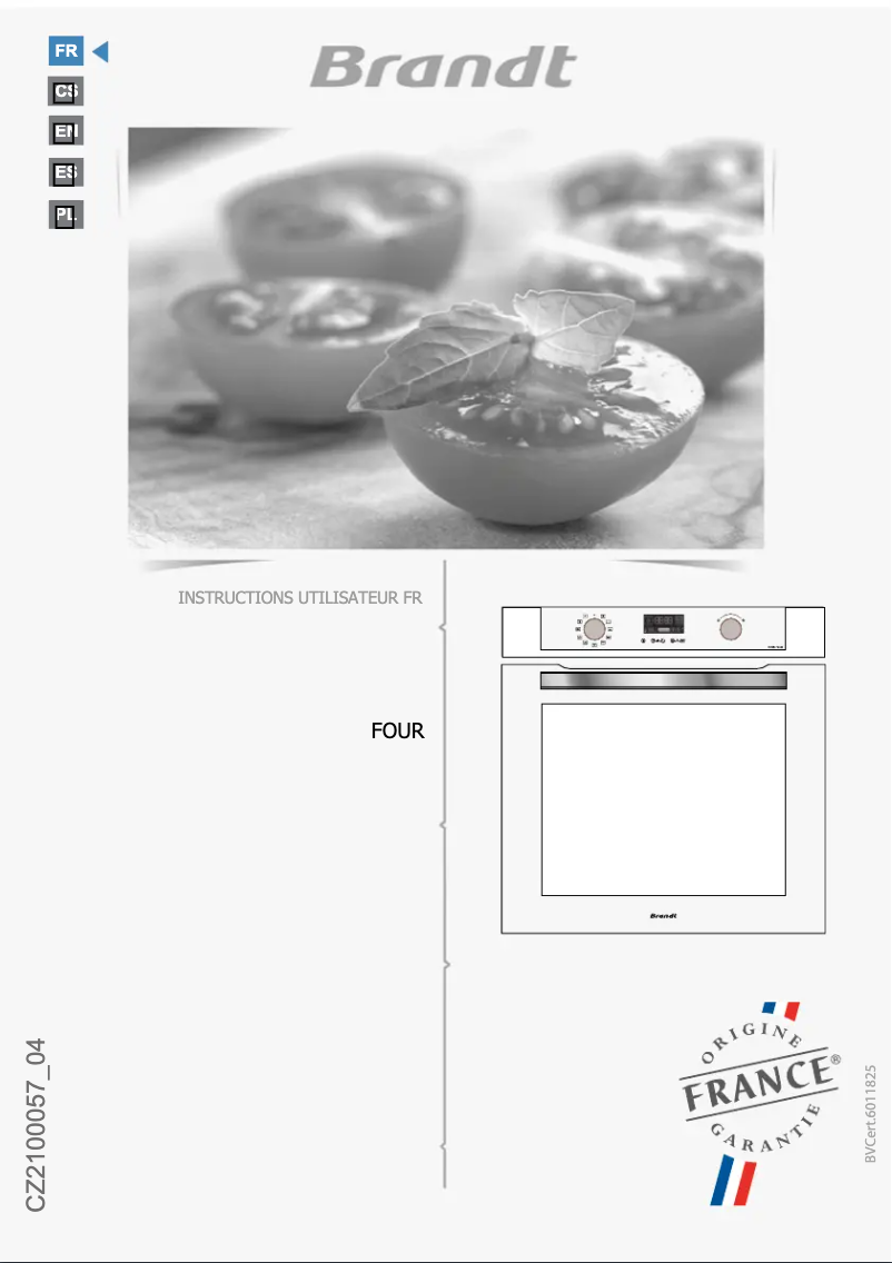 Page 1 of the manual User Manual Brandt BOP2432X