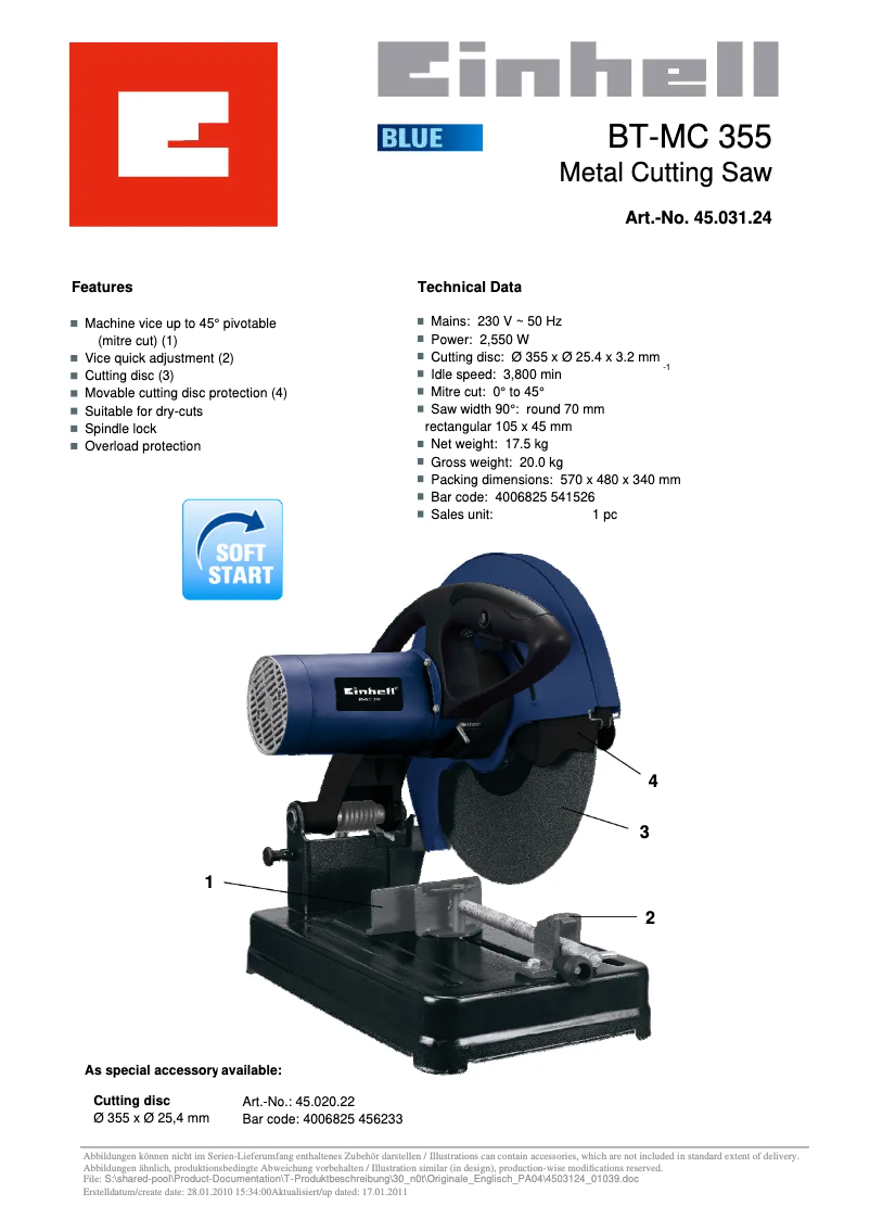 First page image of the manual for BT-MC 355