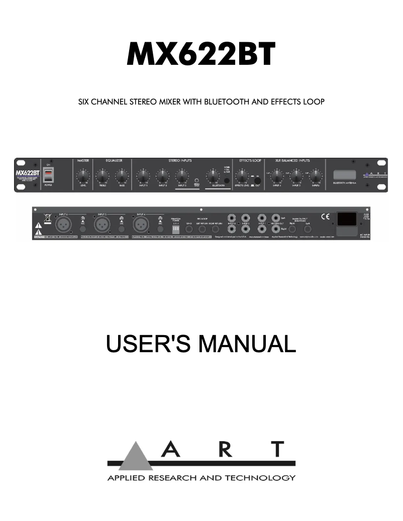 First page image of the manual for MX622BT