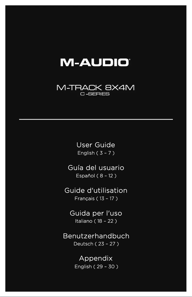 First page image of the manual for M-Track 8X4M