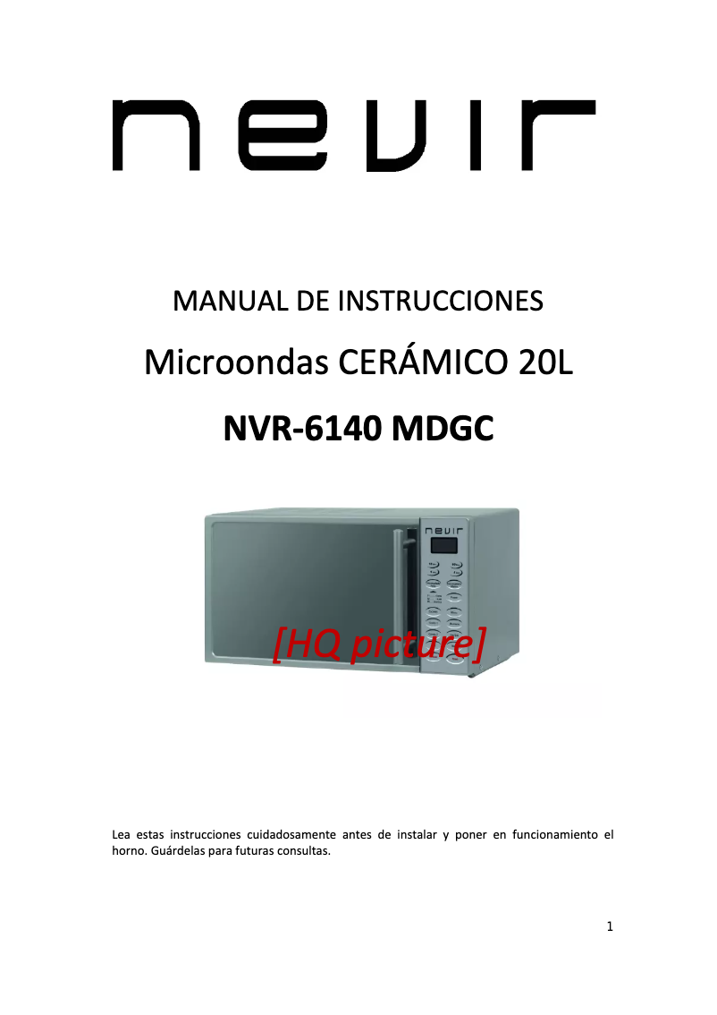 First page image of the manual for NVR-6140 MDGC