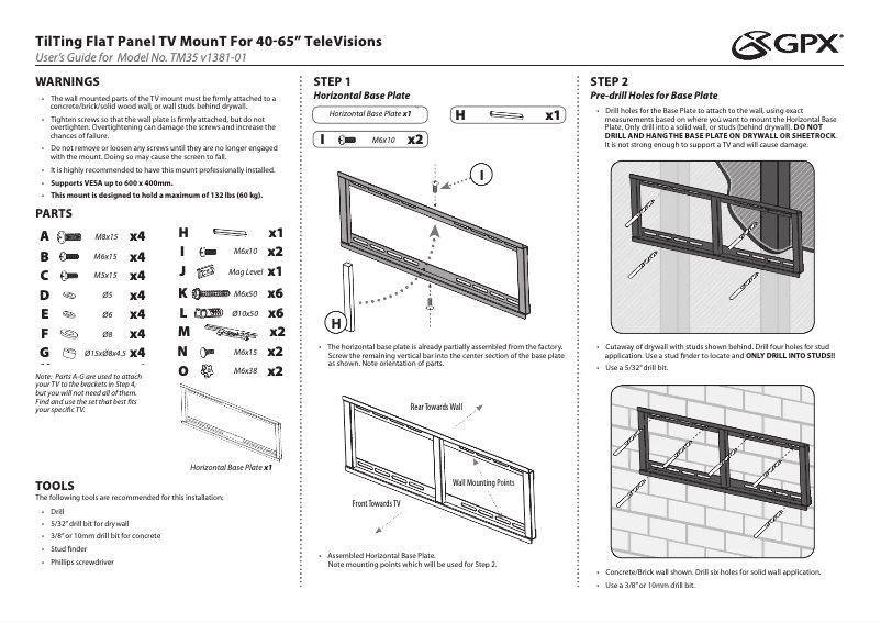 First page image of the manual for TM35B=
