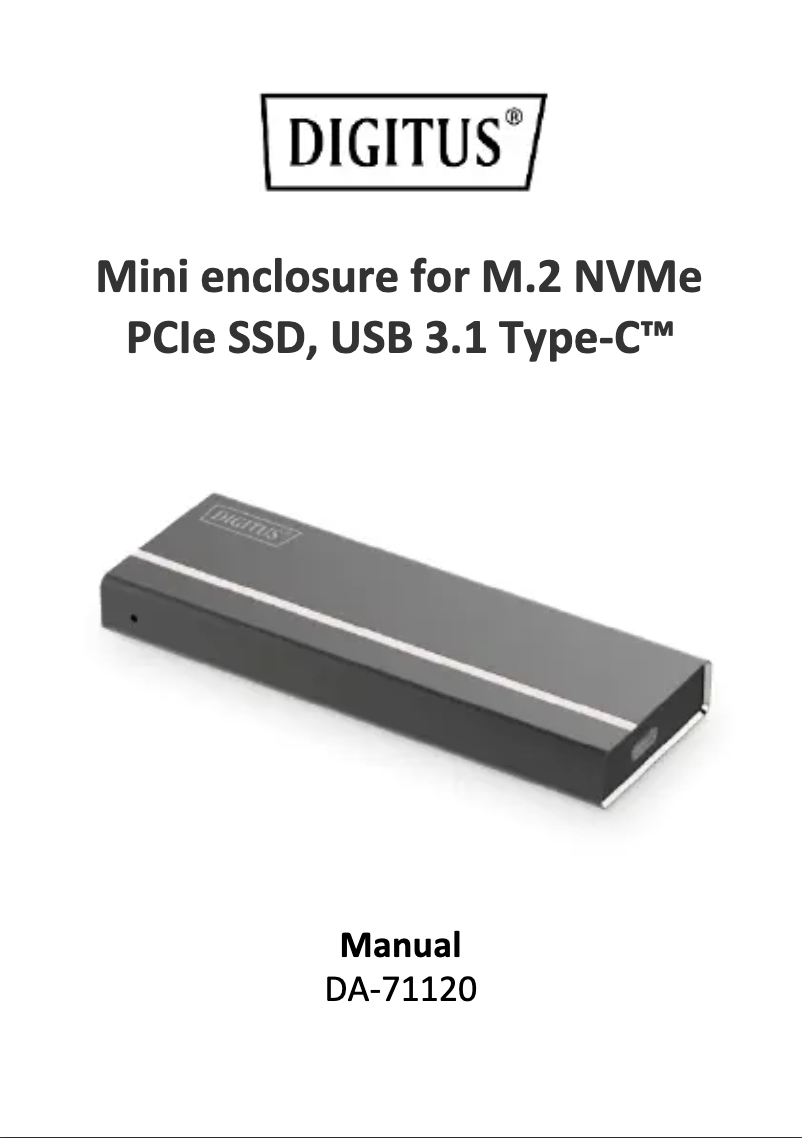 Page 1 of the manual User Manual Digitus DA-71120