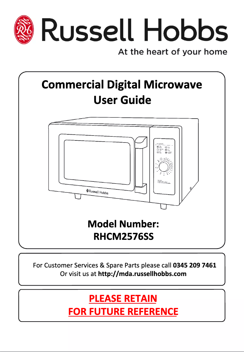 First page image of the manual for RHCM2576SS