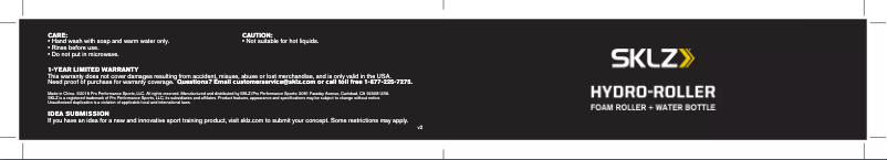 Page 1 of the manual User Manual SKLZ Hydro-Roller