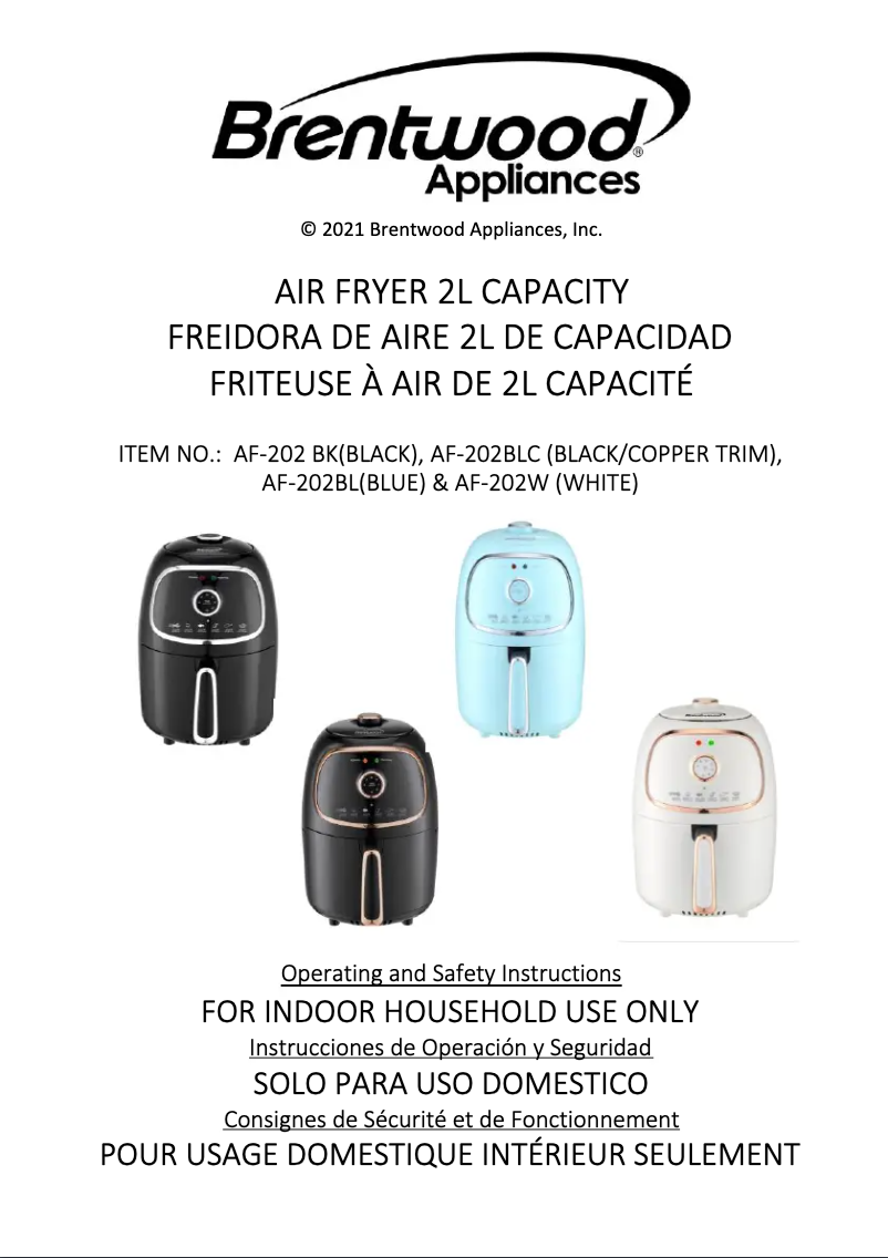 Page 1 of the manual User Manual Brentwood AF-202BL