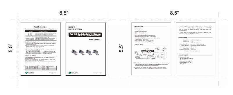 Page 1 of the manual User Manual Clover Electronics RD3354