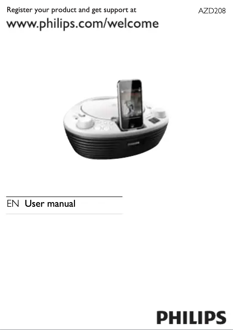 Page 1 of the manual User Manual Philips AZD208