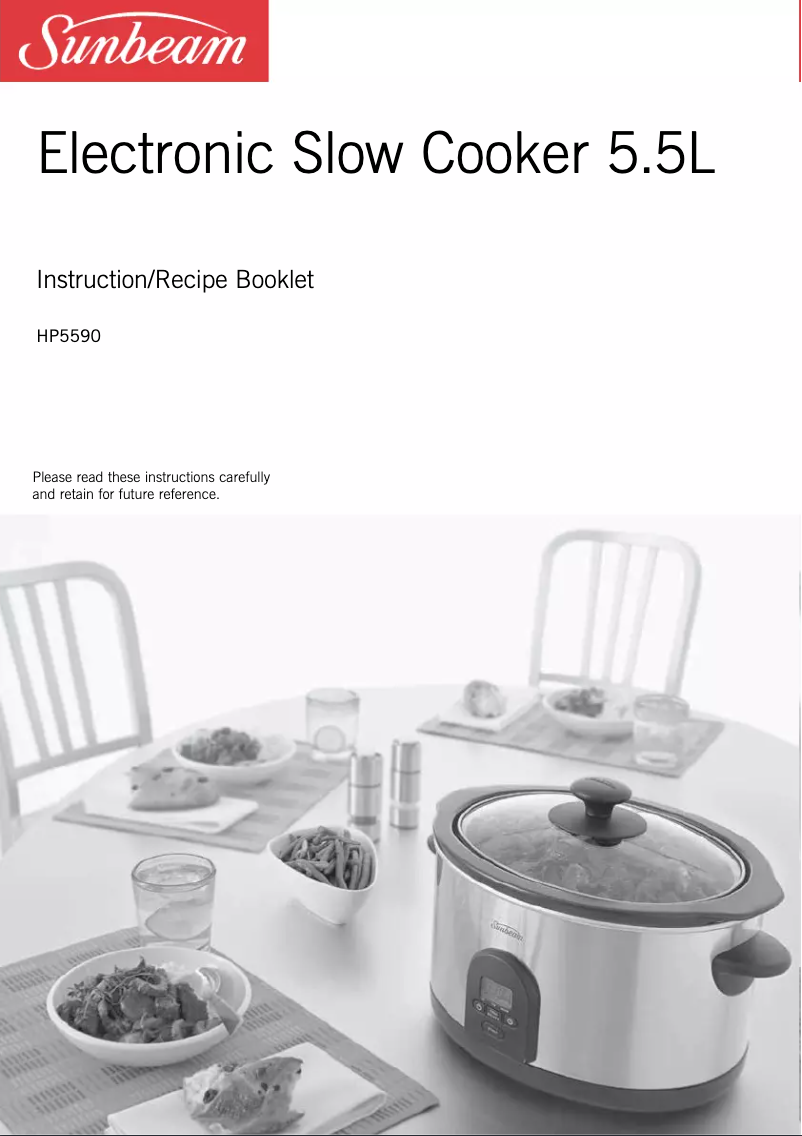 First page image of the manual for SecretChef HP5580