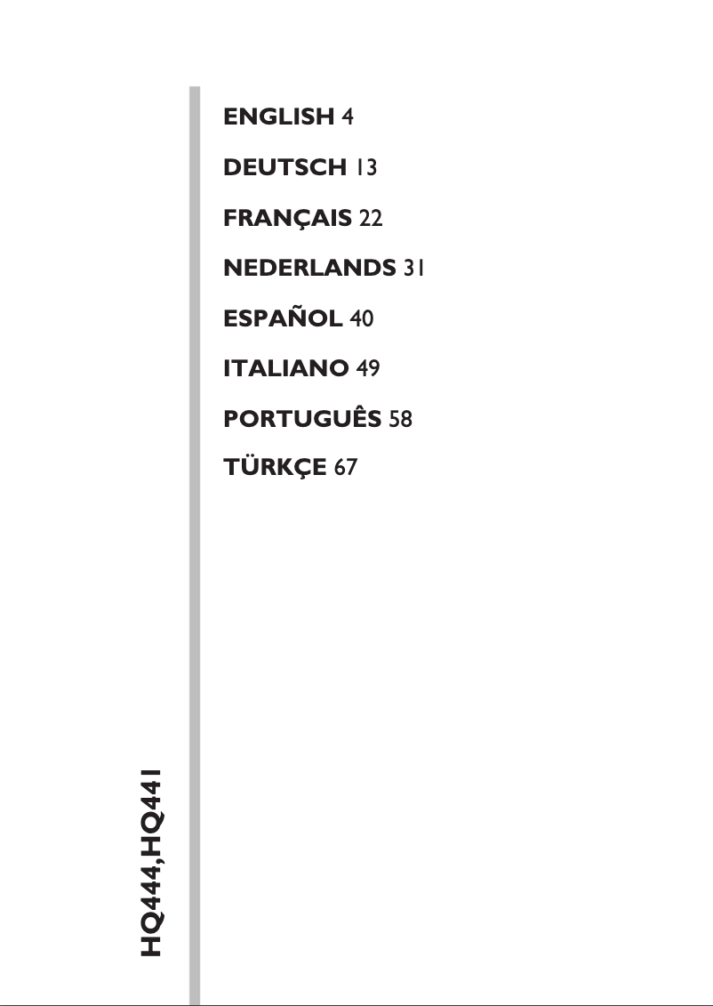 First page image of the manual for Click&Style HQ444