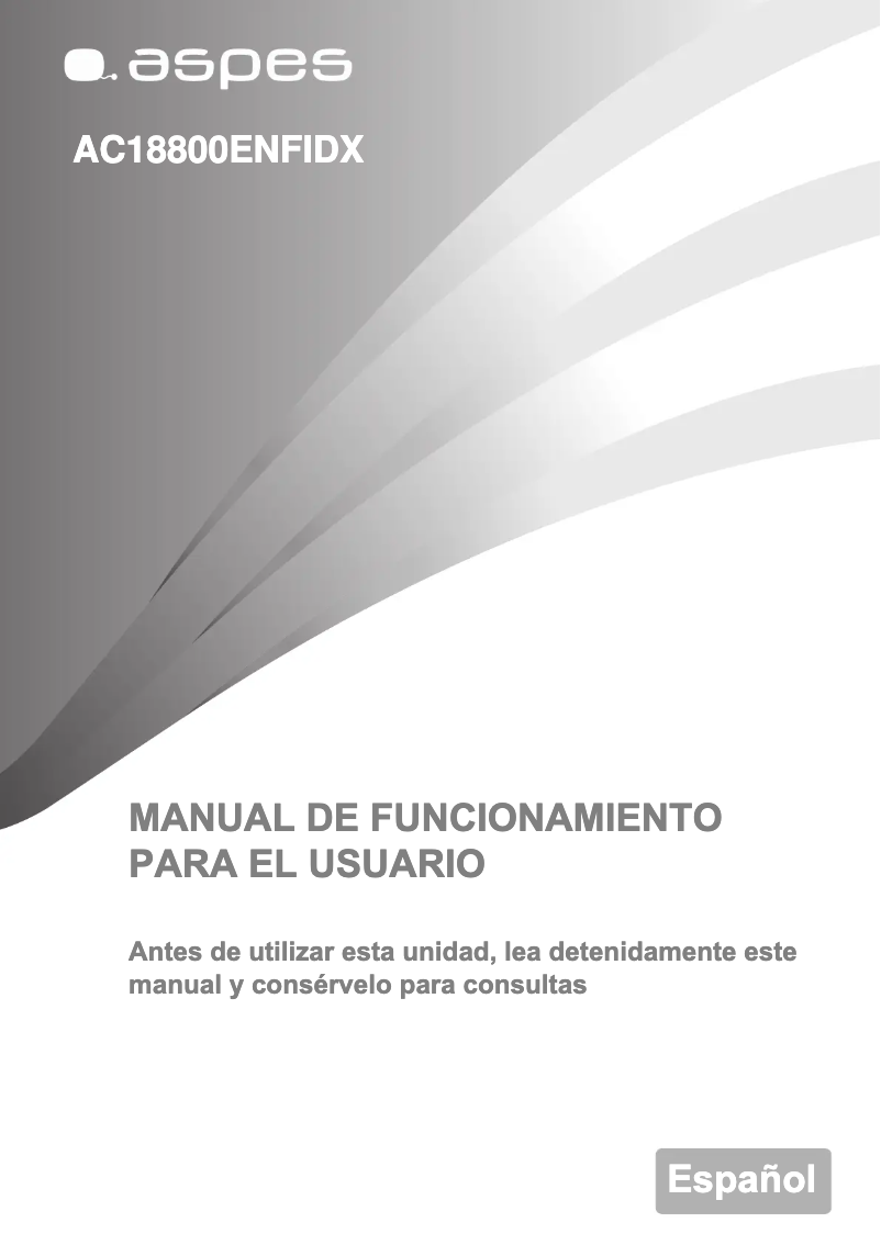 First page image of the manual for AC18800ENFIDX