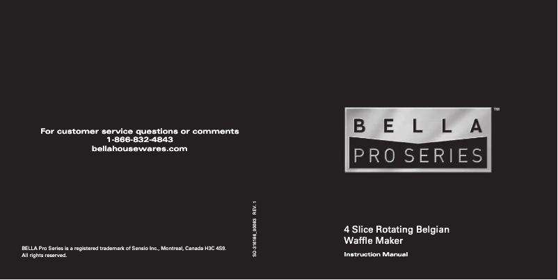 First page image of the manual for 4 Slice Rotating Belgium Waffle Maker