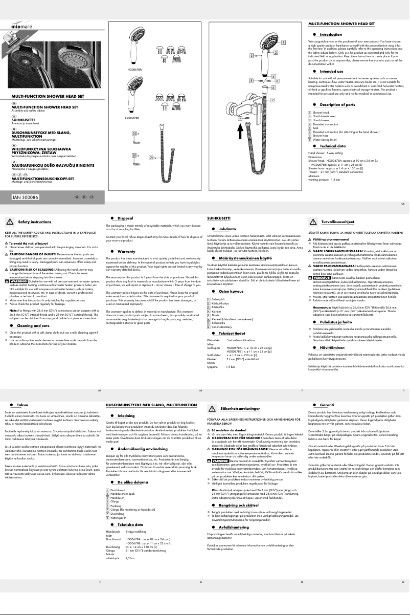 First page image of the manual for IAN 300086